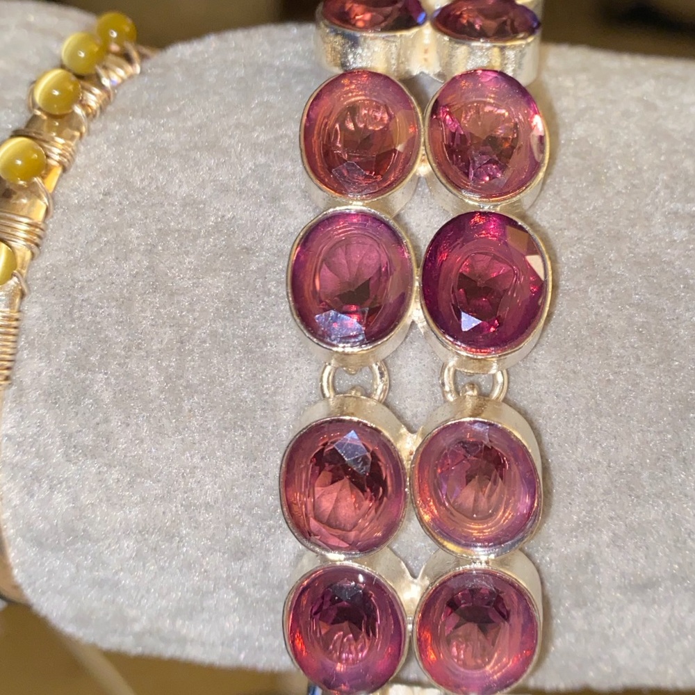 SALE1!! Light purple Amethyst bracelet set in 925 Sterling Silver - Picture 2 of 3